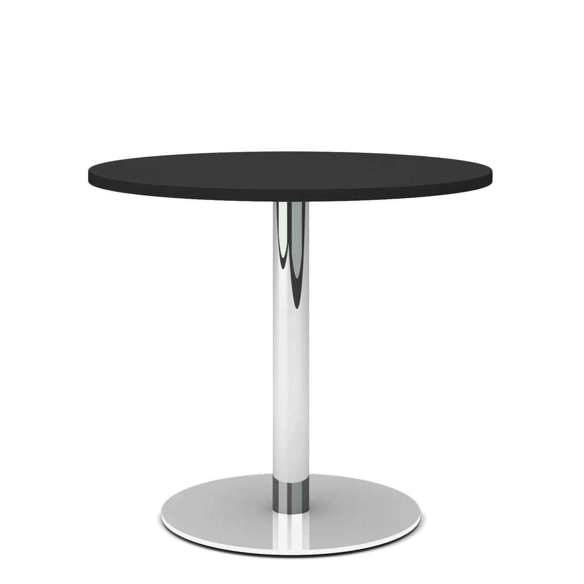 OPTIMA Meeting Table | Round, Chrome Frame, Ø 800 mm, Anthracite  - 2 Lightbox Main Image