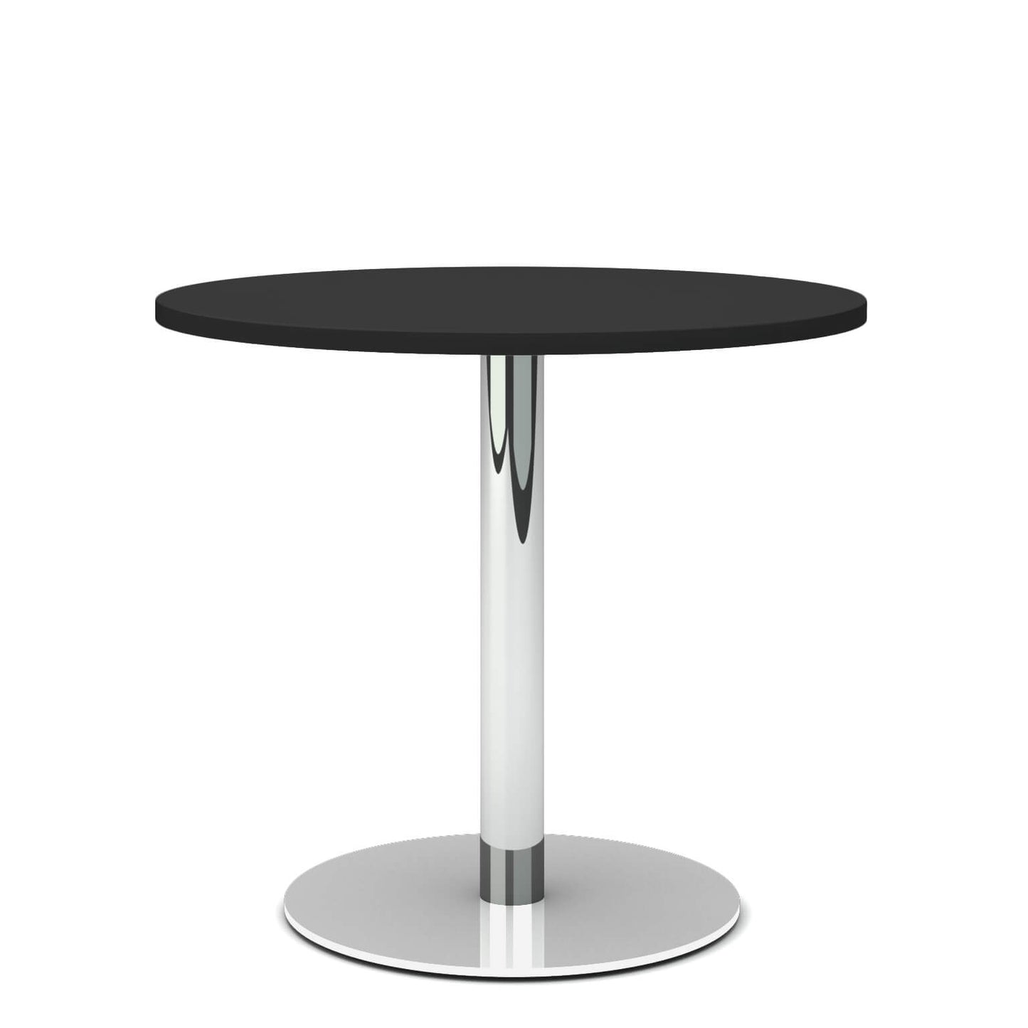 Table de réunion OPTIMA | Cadre rond chromé, Ø 800 mm, anthracite