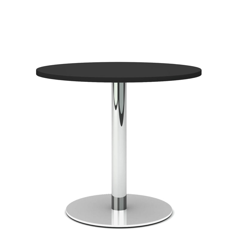 OPTIMA Meeting Table | Round, Chrome Frame, Ø 800 mm, Anthracite  - 2 Main Image