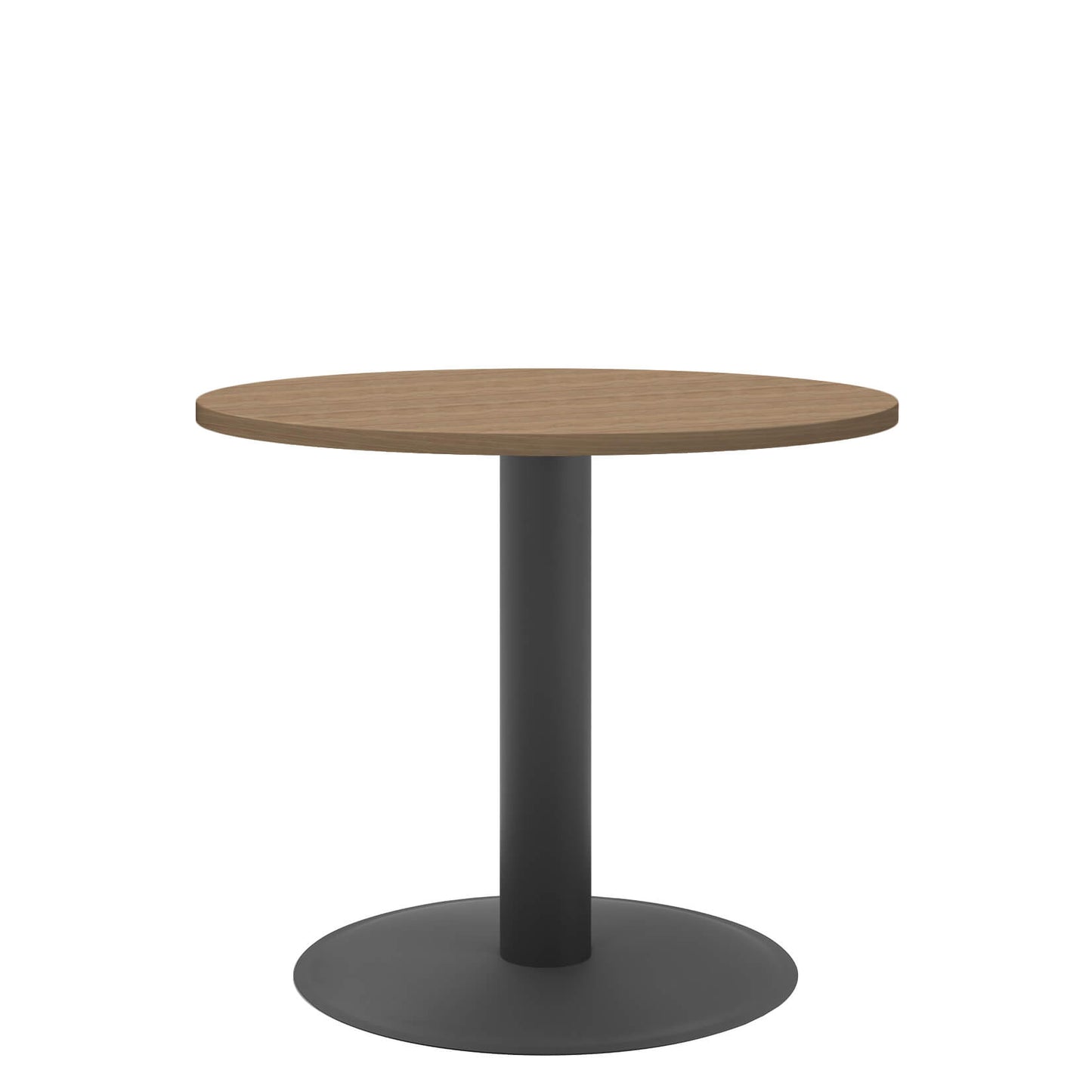 OPTIMA meeting table | Round, anthracite frame, Ø 800 mm, amber oak