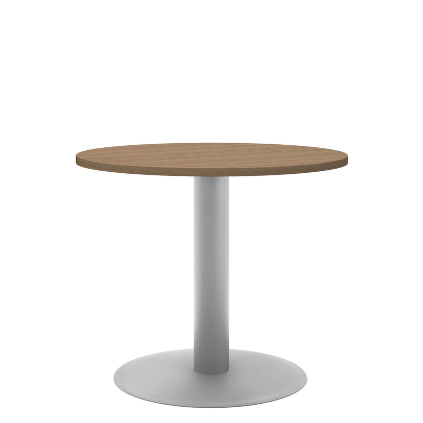OPTIMA Tableau de réunion | Rond, cadre argent, Ø 800 mm, chêne ambre
