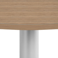 OPTIMA Tableau de réunion | Rond, cadre argent, Ø 800 mm, chêne ambre