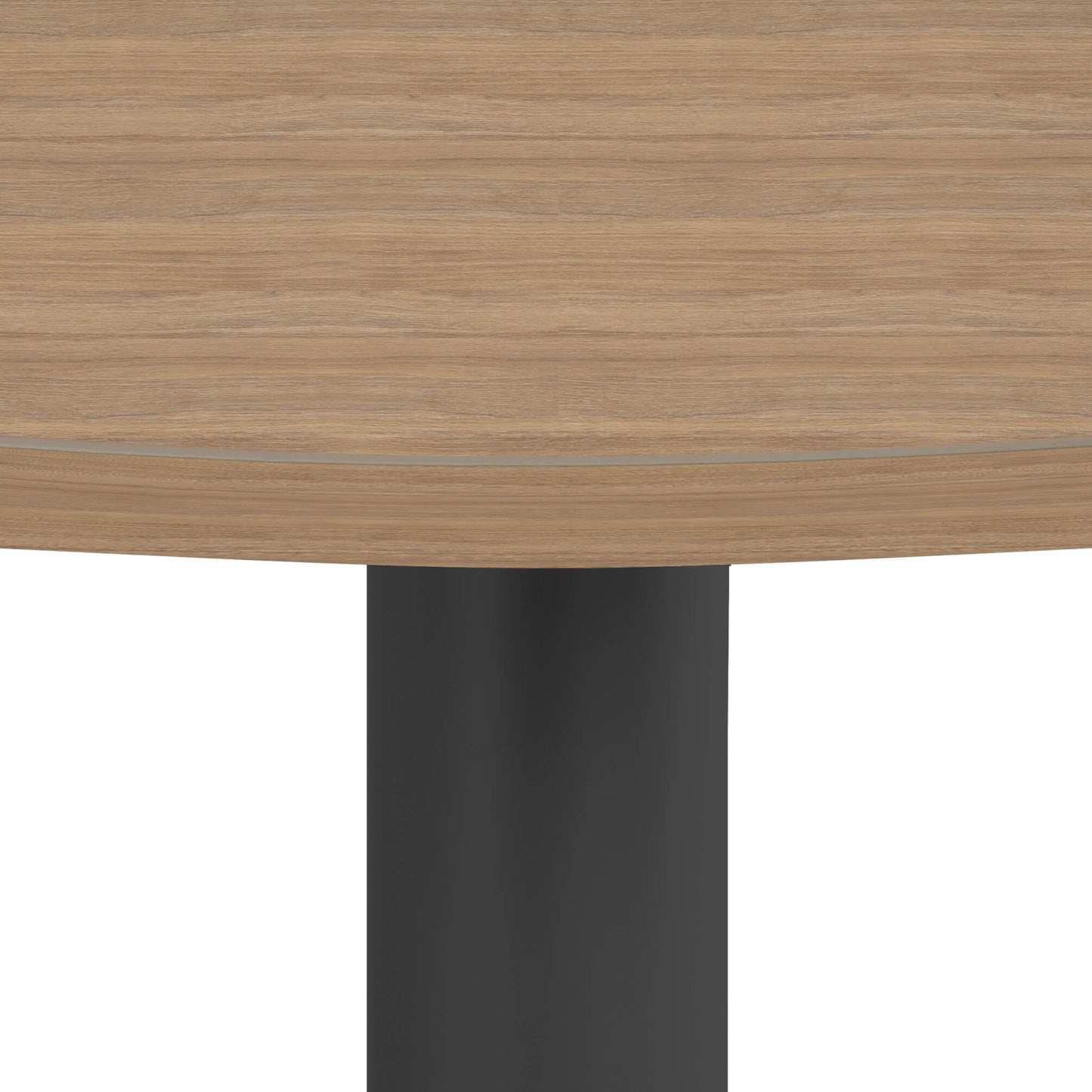 OPTIMA meeting table | Round, anthracite frame, Ø 800 mm, amber oak