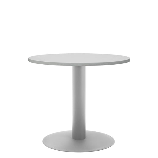 OPTIMA meeting table | Round, silver frame, Ø 800 mm, pearl gray