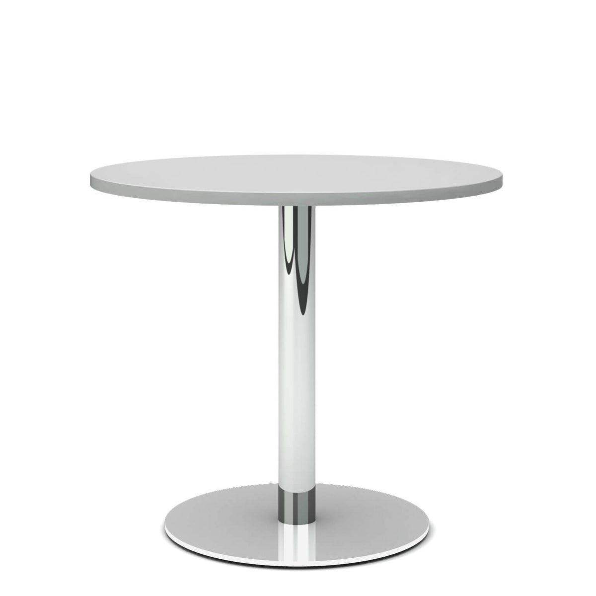OPTIMA Meeting table | Round, chrome frame, Ø 800 mm, pearl gray  - 2 Lightbox Main Image