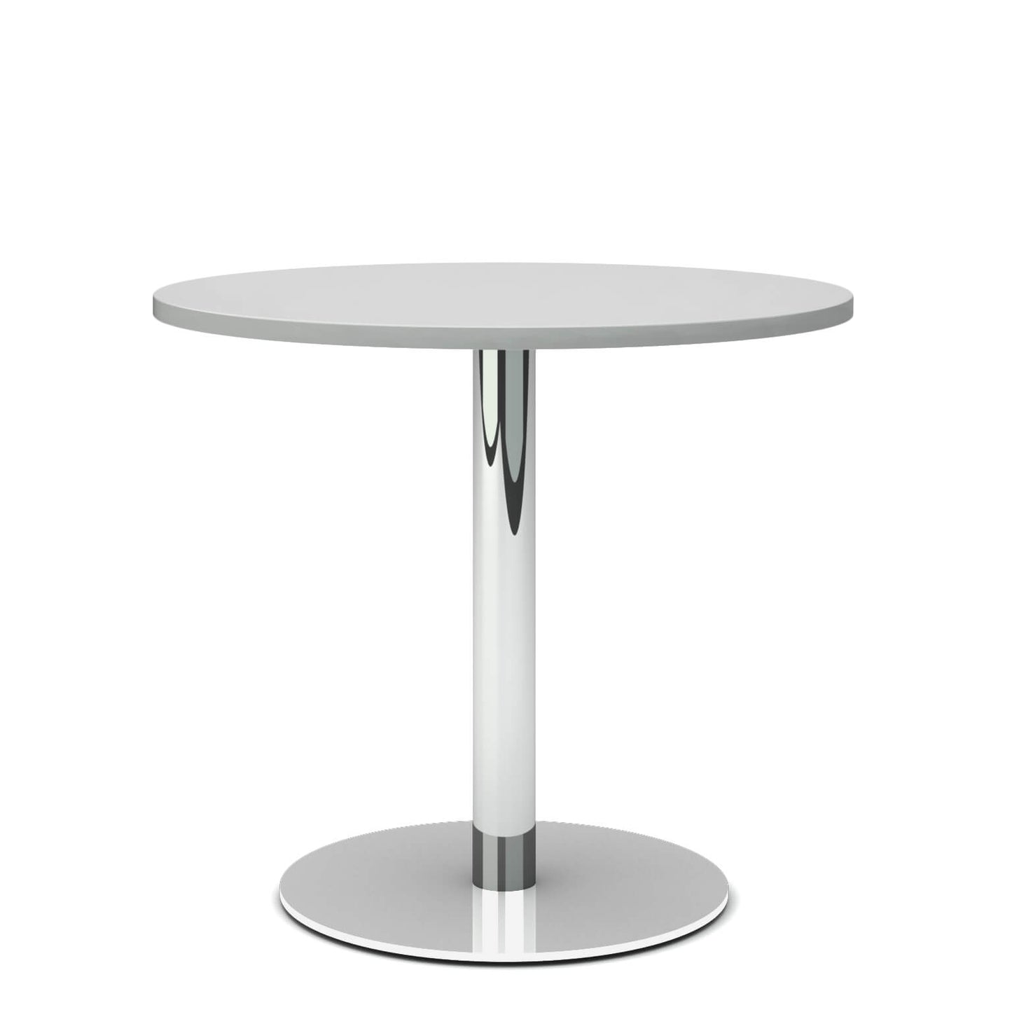 Table de réunion OPTIMA | Cadre rond chromé, Ø 800 mm, gris perle