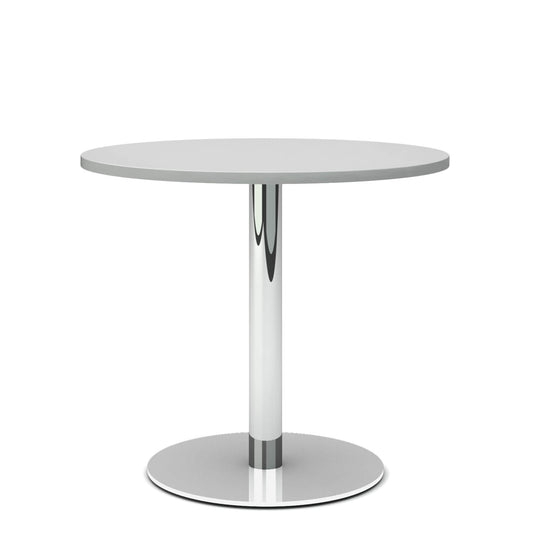 OPTIMA meeting table | Round, chrome frame, Ø 800 mm, pearl gray