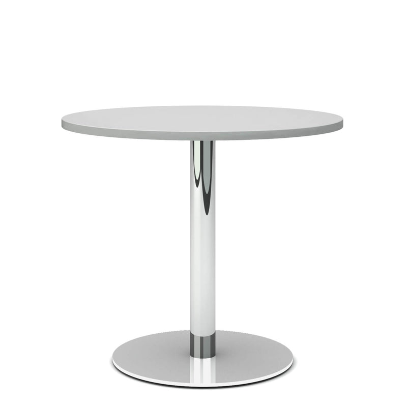 OPTIMA Meeting table | Round, chrome frame, Ø 800 mm, pearl gray  - 2 Main Image