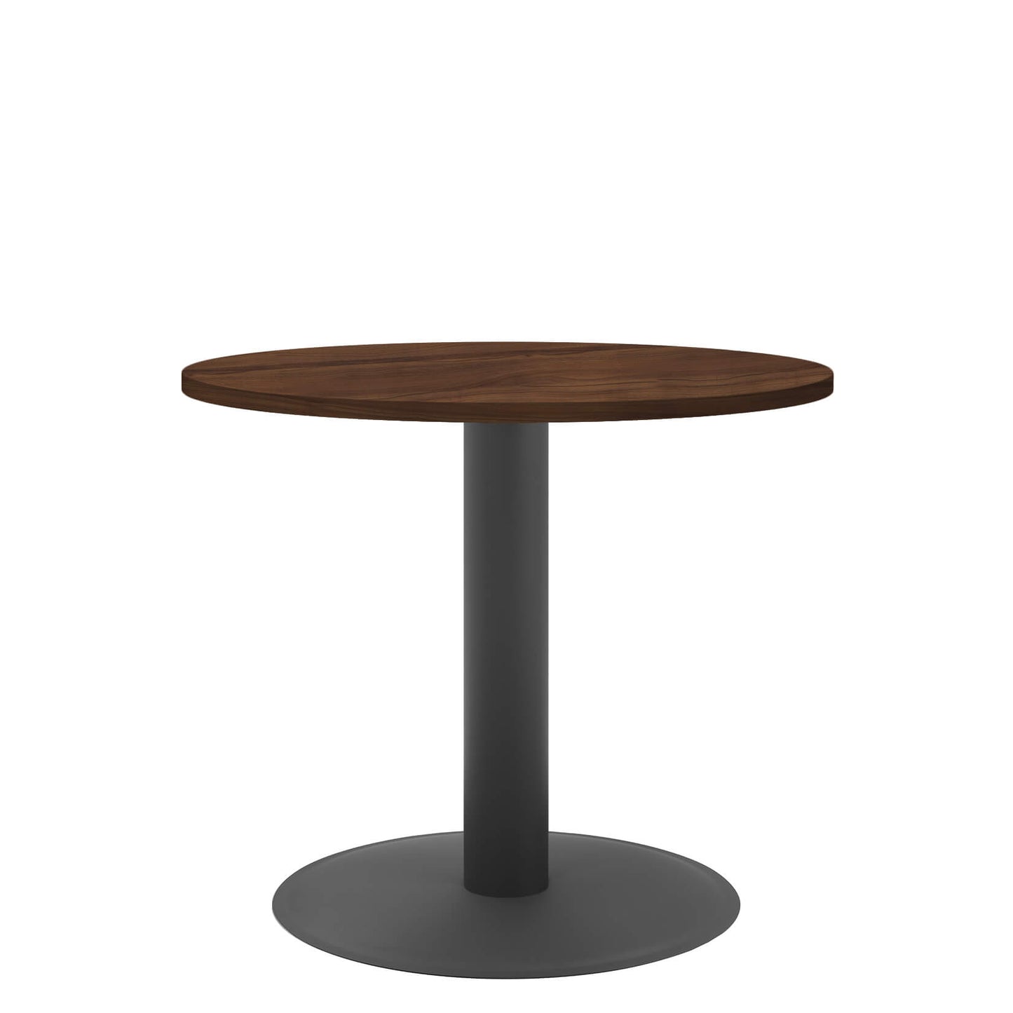 OPTIMA meeting table | Round, anthracite frame, Ø 800 mm, walnut