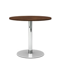 OPTIMA meeting table | Round, chrome frame, Ø 800 mm, walnut