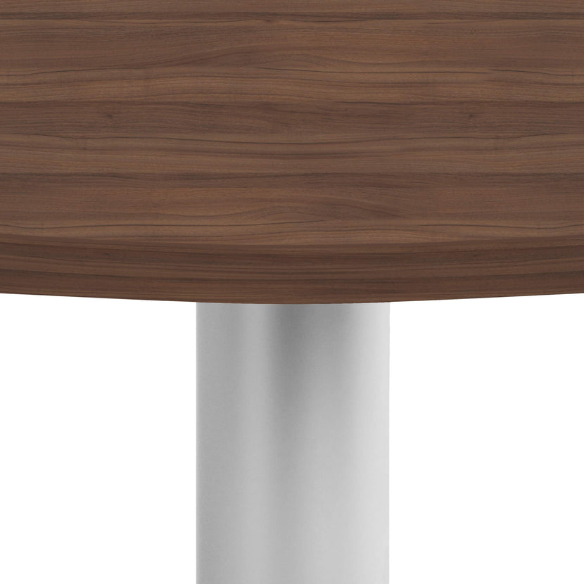 OPTIMA Tableau de réunion | Round, cadre argenté, Ø 800 mm, noix