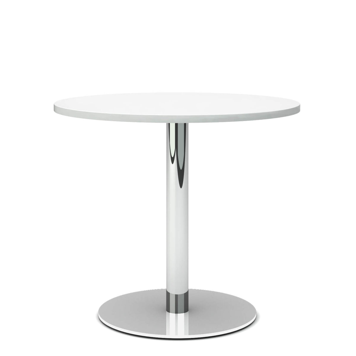 OPTIMA Besprechungstisch | Rund, Gestell Chrom, Ø 800 mm, Weiß - 2 Lightbox Main Image