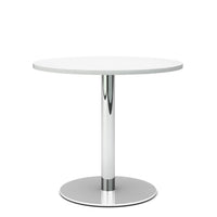 OPTIMA Tabella delle riunioni | Rotondo, cornice cromo, Ø 800 mm, bianco
