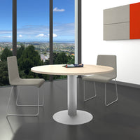 OPTIMA Tableau de réunion | Round, cadre argenté, Ø 1200 mm, érable