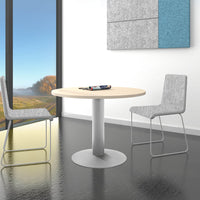 OPTIMA Tableau de réunion | Rond, cadre argent, Ø 1000 mm, érable