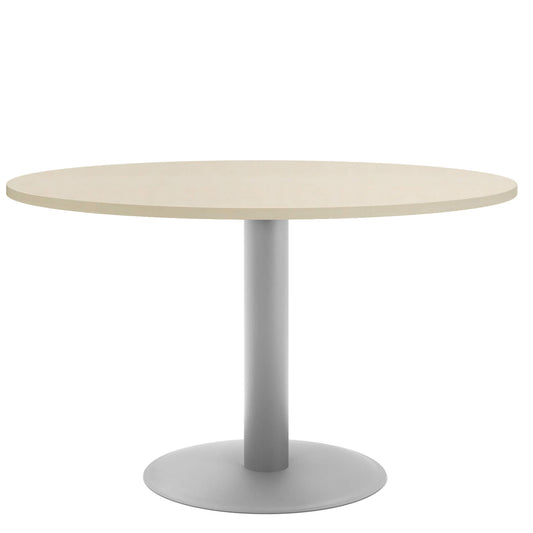 Table de réunion OPTIMA | Rond, cadre argenté, Ø 1200 mm, érable