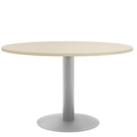 OPTIMA Tableau de réunion | Round, cadre argenté, Ø 1200 mm, érable