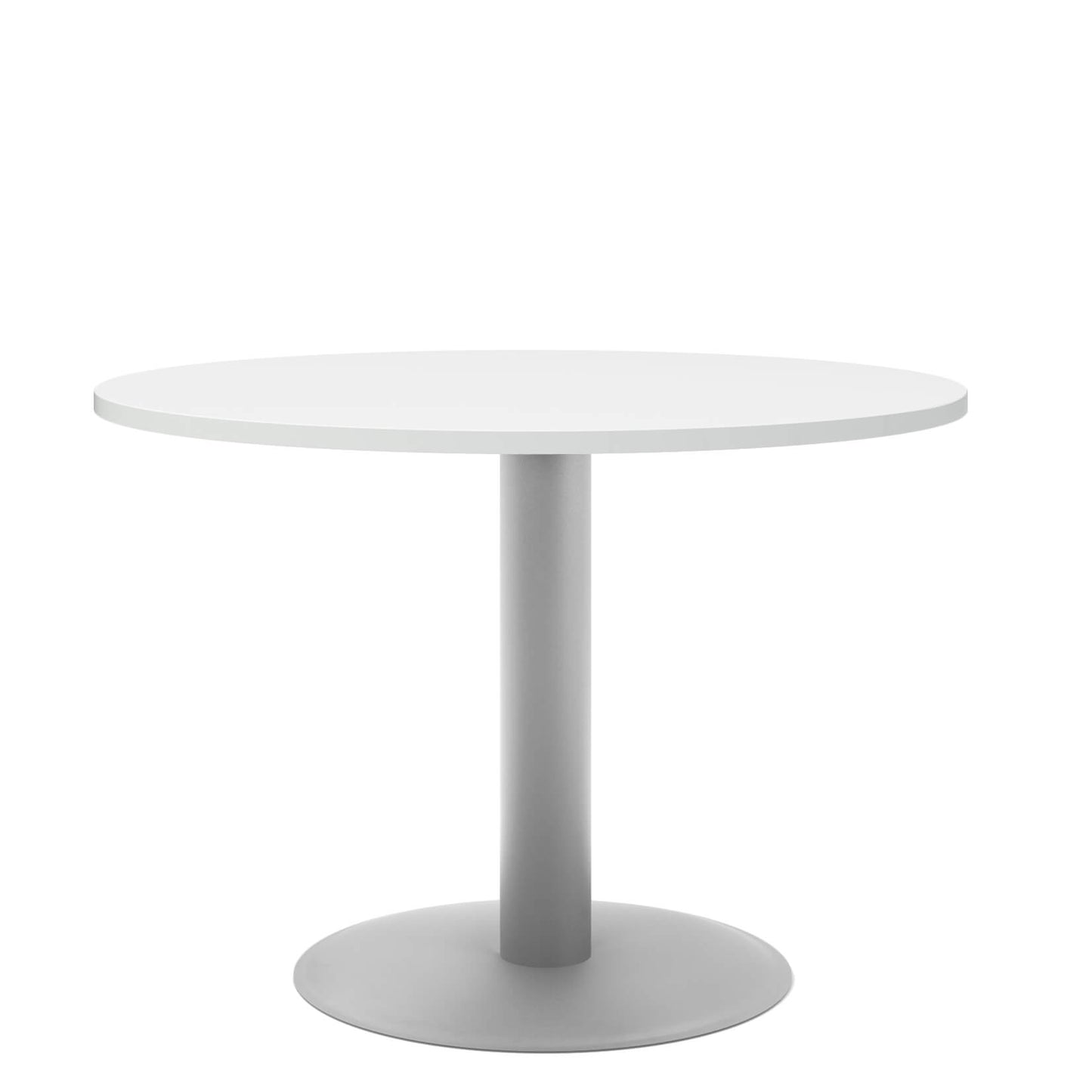 OPTIMA meeting table | Round, silver frame, Ø 1000 mm, white