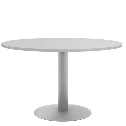 OPTIMA meeting table | Round, silver frame, Ø 1200 mm, pearl gray