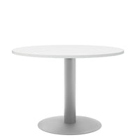 OPTIMA Tableau de réunion | Cadre en argent rond, Ø 1000 mm, blanc