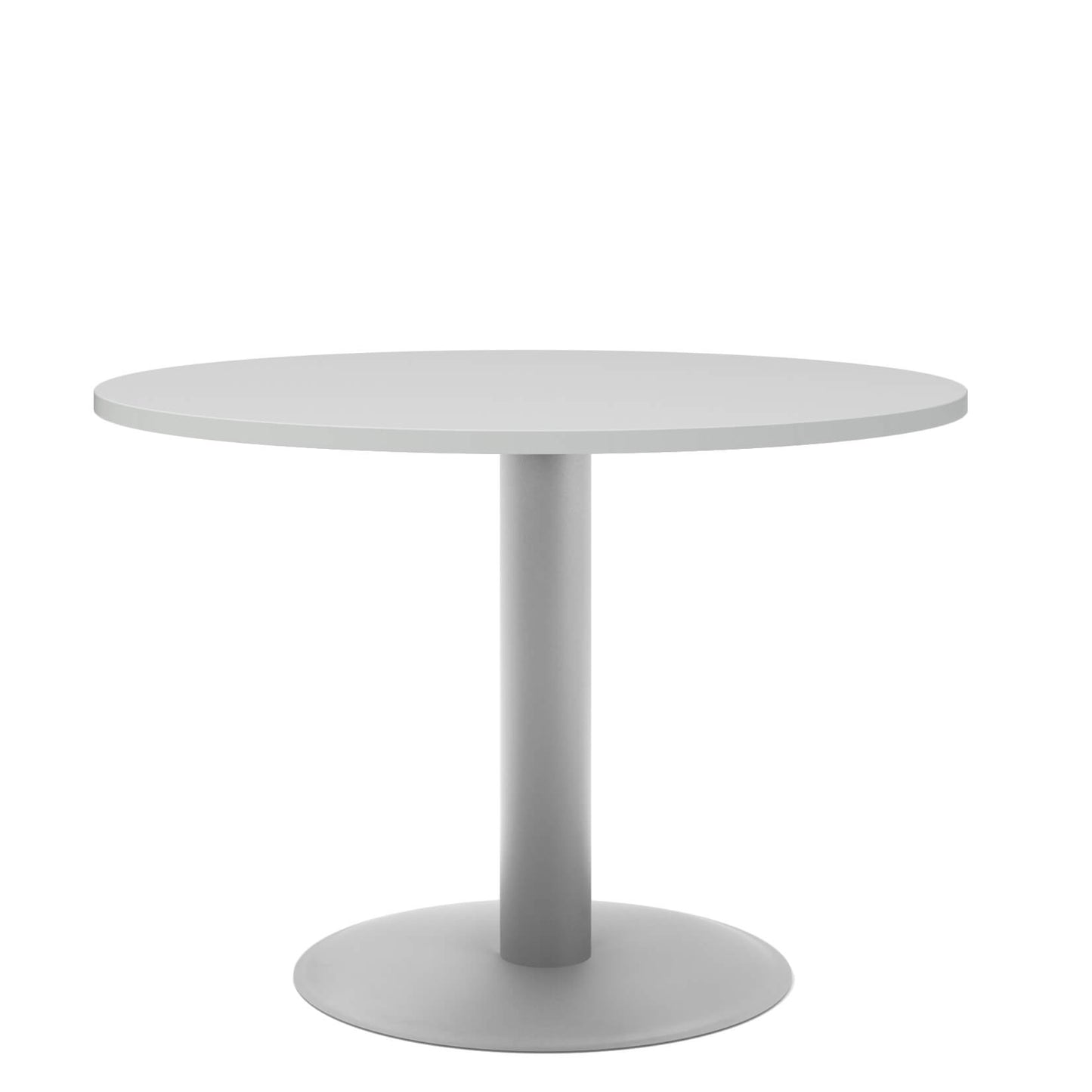 OPTIMA Tableau de réunion | Cadre en argent rond, Ø 1000 mm, gris perlé