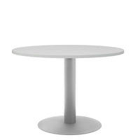 OPTIMA Tableau de réunion | Cadre en argent rond, Ø 1000 mm, gris perlé