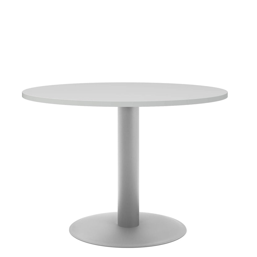 OPTIMA Tableau de réunion | Cadre en argent rond, Ø 1000 mm, gris perlé