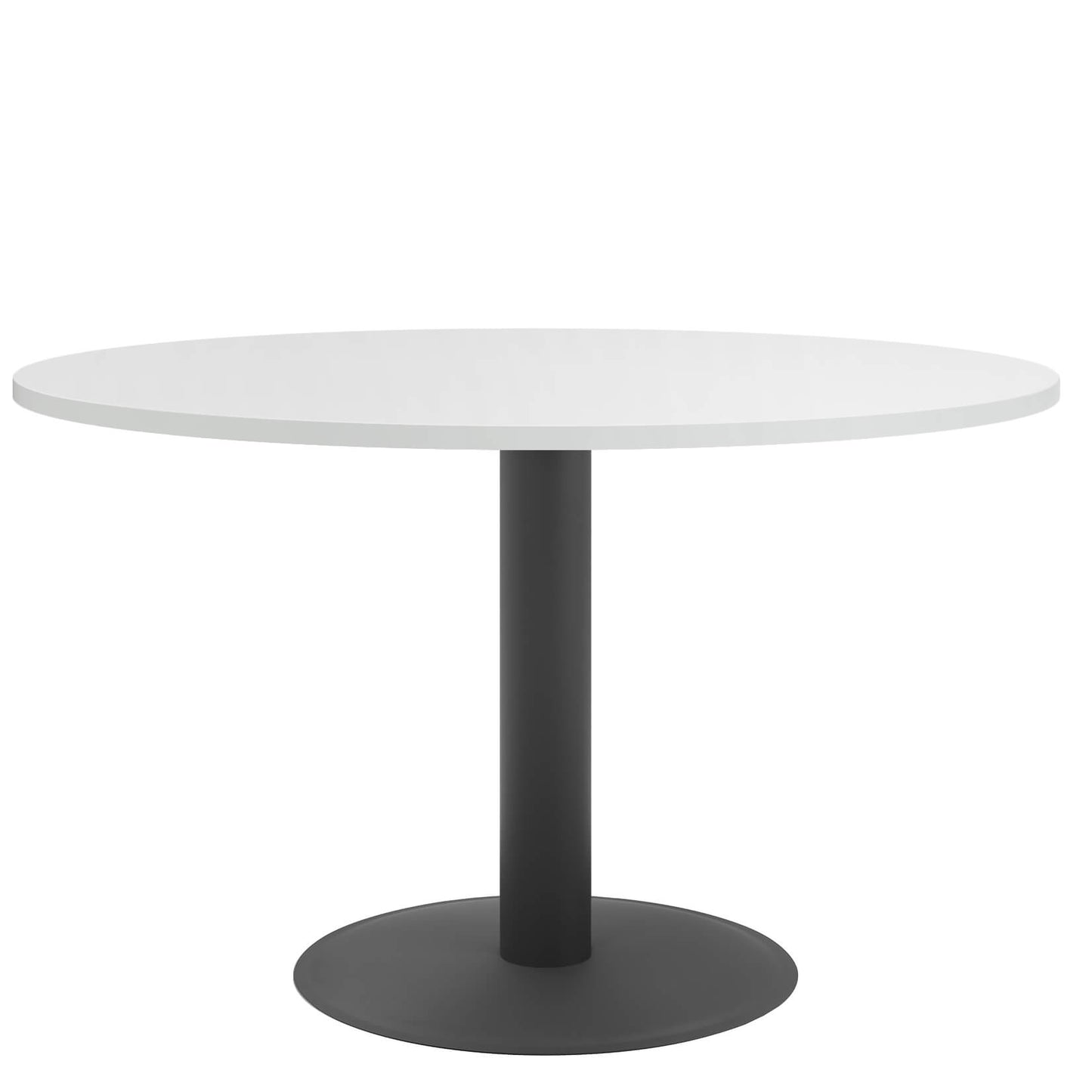 OPTIMA Meeting table | Round, frame anthracite, Ø 1200 mm, white