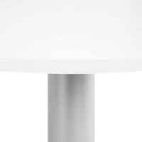 OPTIMA Tableau de réunion | Cadre rond, argent, Ø 1200 mm, blanc