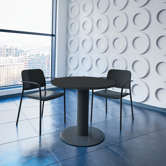 OPTIMA meeting table | Round, anthracite frame, Ø 800 mm, anthracite