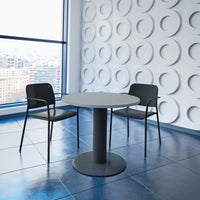 OPTIMA meeting table | Round, anthracite frame, Ø 800 mm, pearl gray