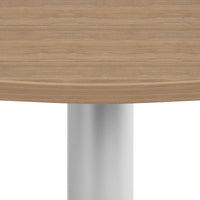 OPTIMA Tableau de réunion | Rond, cadre argent, Ø 1000 mm, chêne ambre