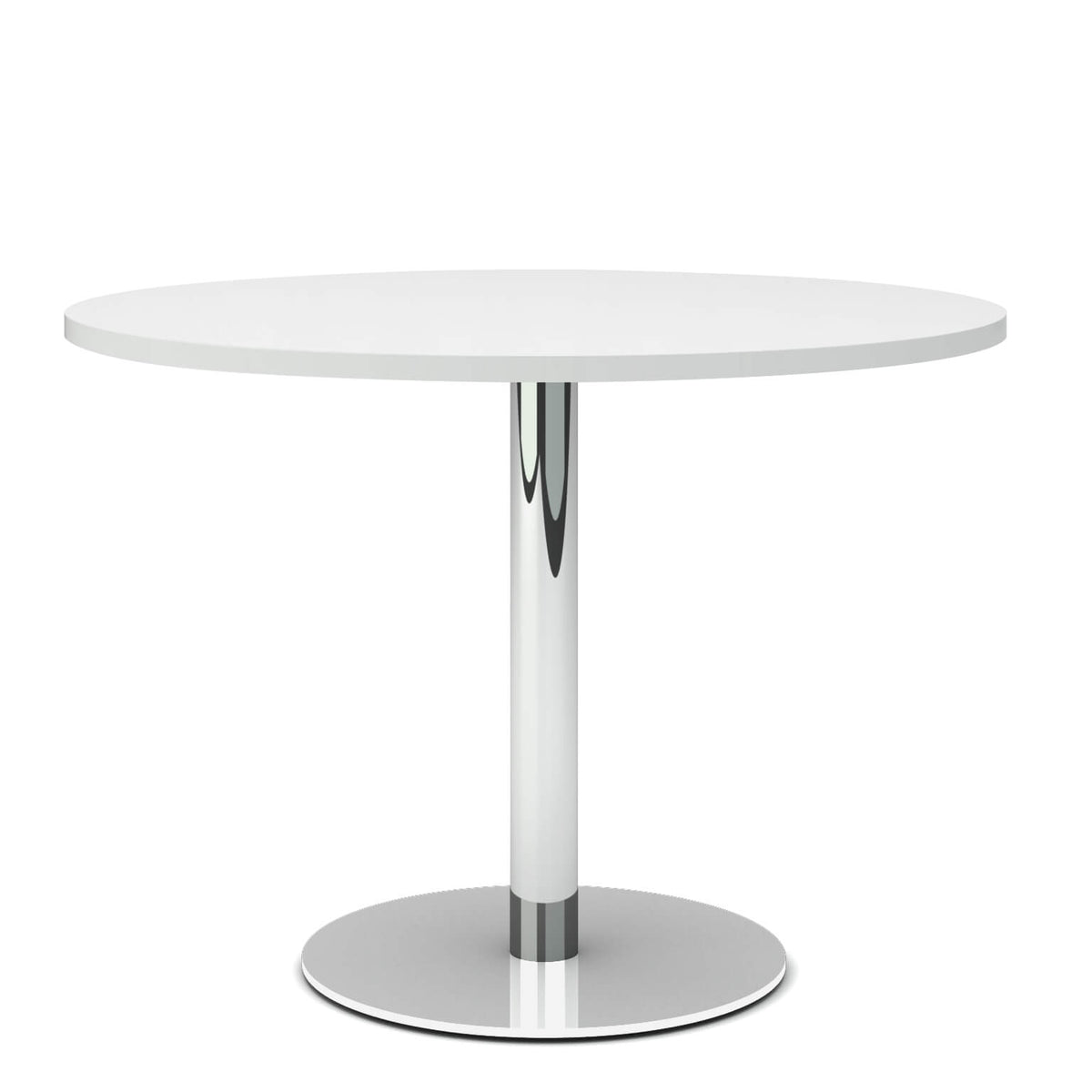 OPTIMA Besprechungstisch | Rund, Gestell Chrom, Ø 1000 mm, Weiß - 4 Lightbox Main Image