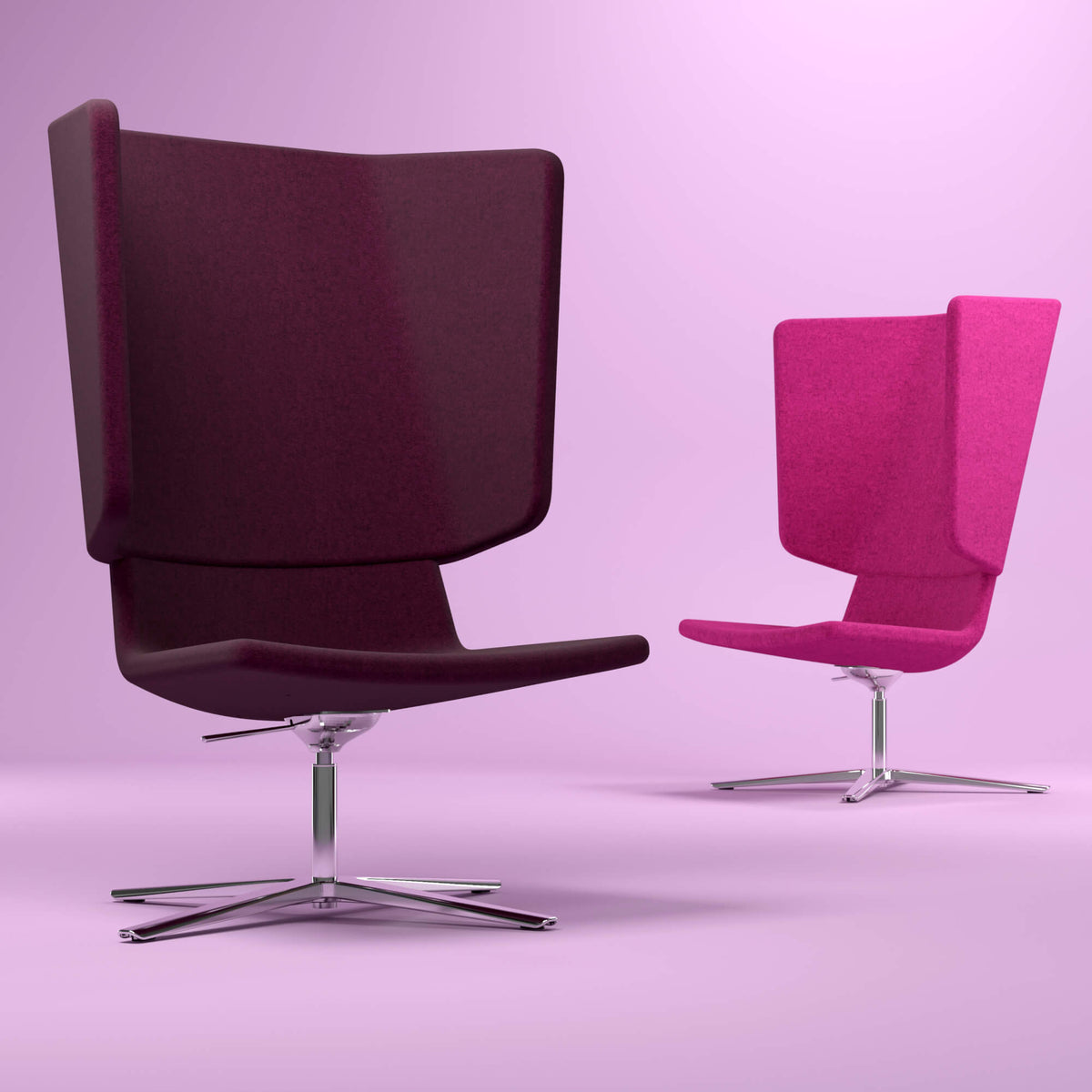 TWIST&SIT Fauteuil à oreilles | piètement croix à 4 branches, réglable en hauteur, revêtement en laine SYNERGY  - 16 Lightbox Main Image