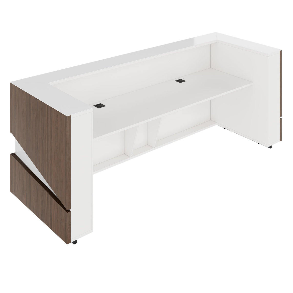 PHANTOM Empfangstheke | 2800 x 1100 mm, integrierte Kabeldurchlässe, einzigartiges Frontdesign, optional LED-Beleuchtung - 5 Lightbox Main Image
