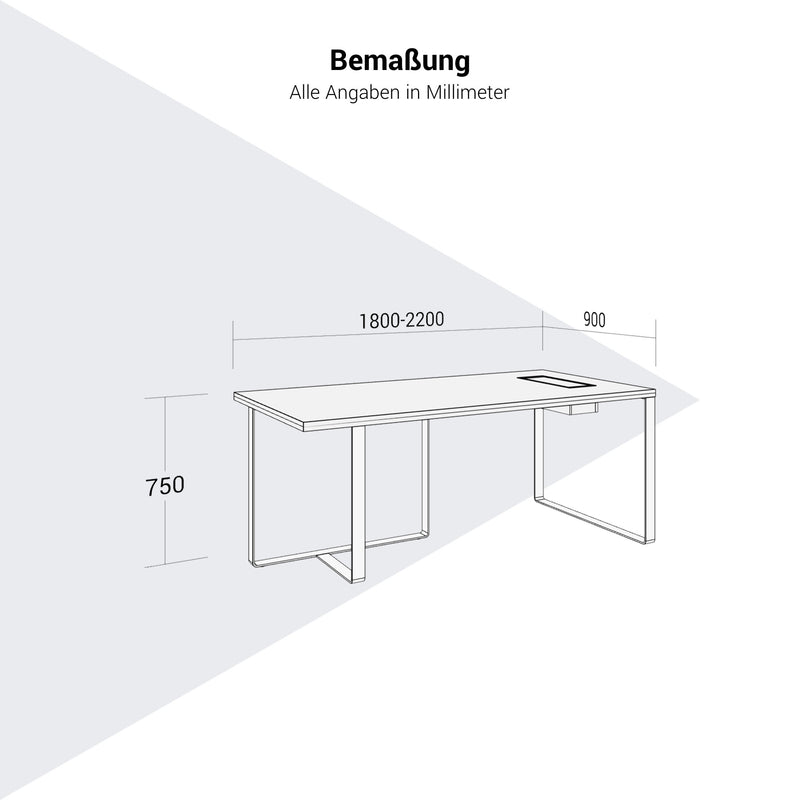 PLANA Chefschreibtisch | 1800-2200 x 750 mm, Melamin oder Echtholzfurnier - 6 Main Image