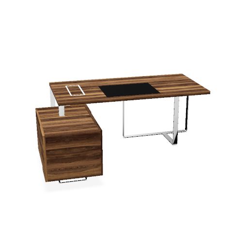 PLANA Chefschreibtisch | 2040-2440 x 750 mm, integriertes Lowboard