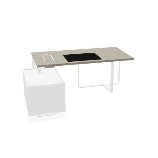 PLANA Chefschreibtisch | 2040-2440 x 750 mm, integriertes Lowboard