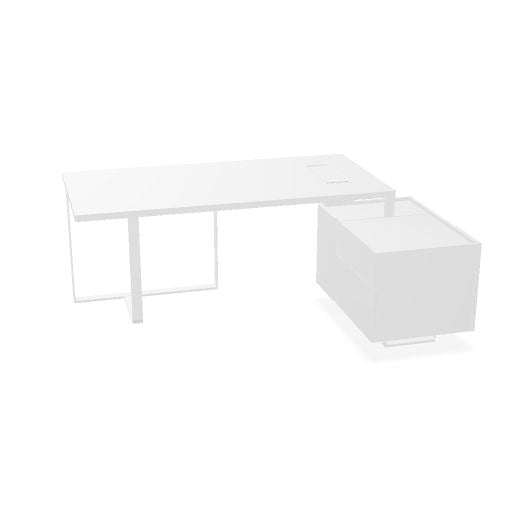 PLANA Chefschreibtisch | 2040-2440 x 750 mm, integriertes Lowboard