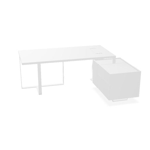 PLANA Chefschreibtisch | 2040-2440 x 750 mm, integriertes Lowboard