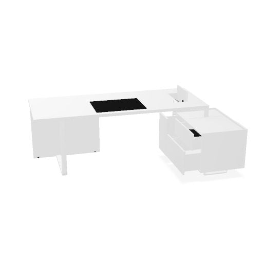 PLANA Chefschreibtisch | 2040-2440 x 750 mm, integriertes Lowboard