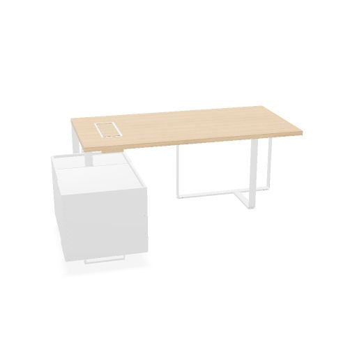 PLANA Chefschreibtisch | 2040-2440 x 750 mm, integriertes Lowboard