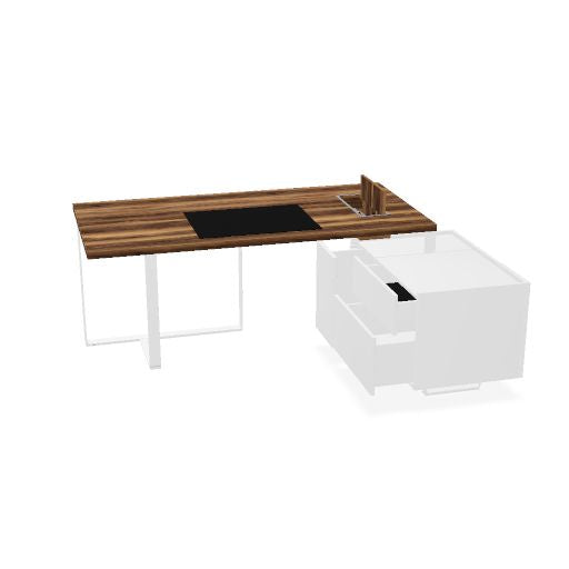 PLANA Chefschreibtisch | 2040-2440 x 750 mm, integriertes Lowboard