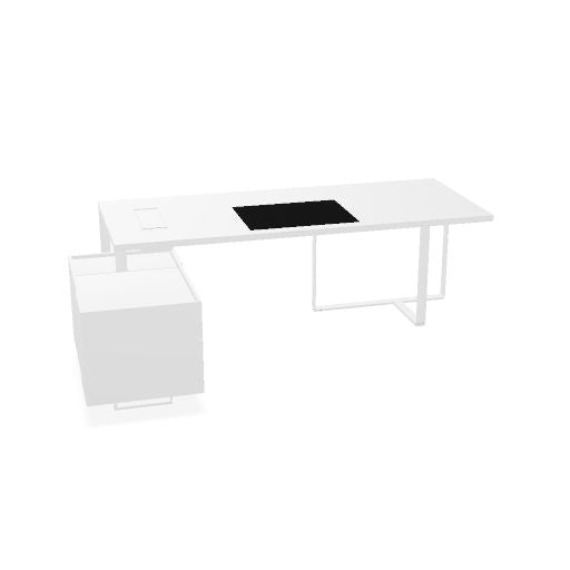 PLANA Chefschreibtisch | 2040-2440 x 750 mm, integriertes Lowboard