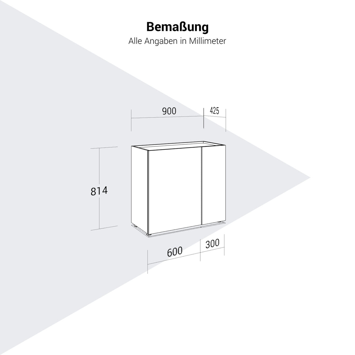 PLANA Flügeltürenschrank | 2OH, 900 x 814 mm