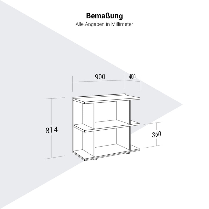 PLANA Regalschrank | 2OH, 900 x 814 mm - 13 Main Image