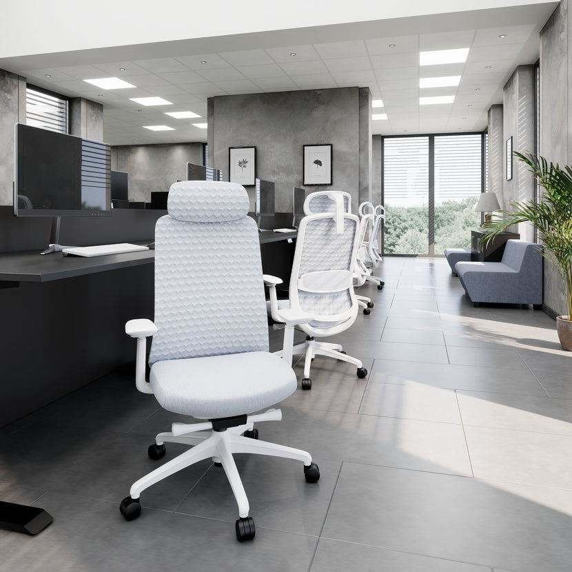 Smart Ajuster Office Swinging Chair | Mécanique synchrone, accoudoirs 4D, appuie-tête facultatif, gris