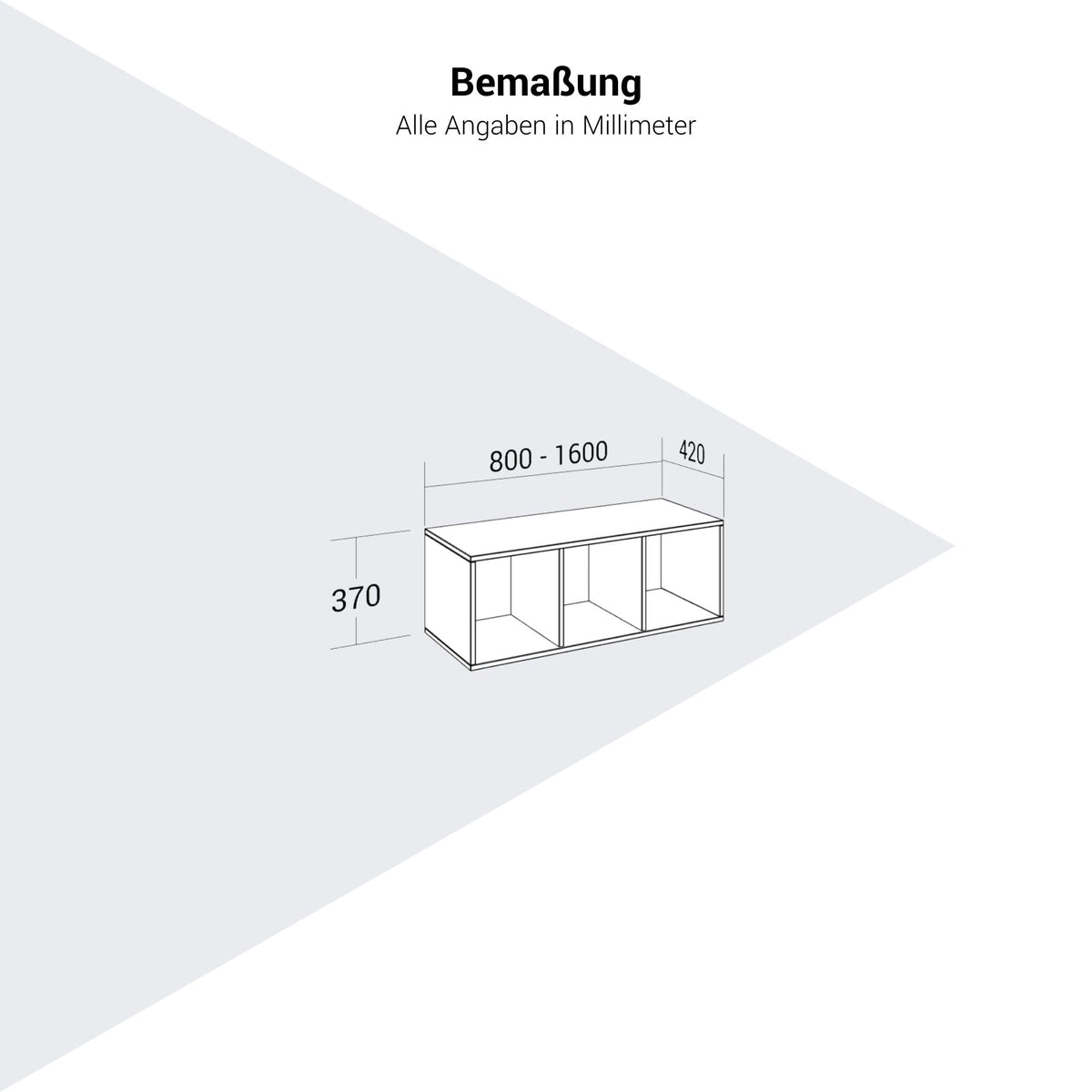 PRO Setup shelf | 1 Oh, 800 - 1600 x 370 mm, glued body, white - 11 Lightbox Main Image