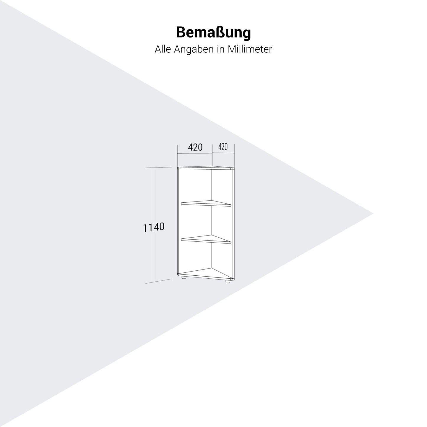 PRO Eckregal | 3 OH, 420 x 1140 mm