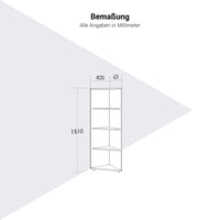 PRO Eckregal | 4 OH, 420 x 1510 mm